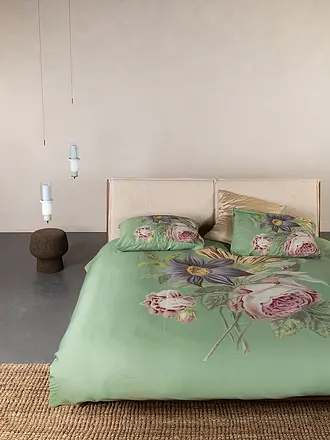 ESSENZA | Satin Bettwäsche 2x  70x90cm / 140x200cm MADIA Basil Green | 